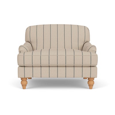 Love Seat - Charcoal - Compton Stripe