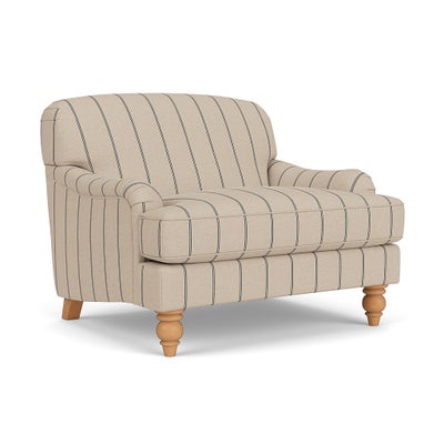 Love Seat - Charcoal - Compton Stripe