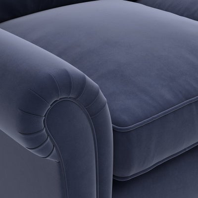 Chaise Large Right Hand - Deep blue - Matt Velvet