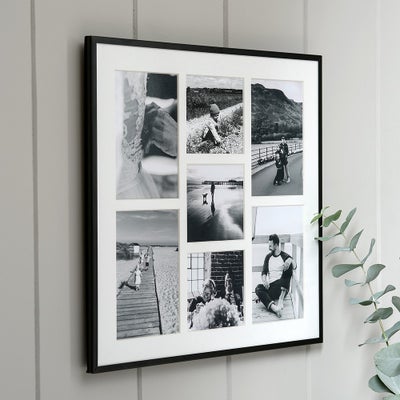Fine Black Metal 7 Aperture Photo Frame