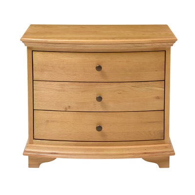 Wide 3 Drawer Bedside Table