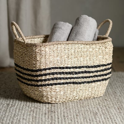 Palm Leaf Seagrass Storage Basket - Large