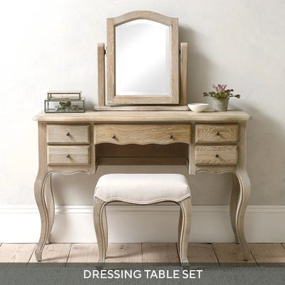 Dressing Set with Mirror and Stool
