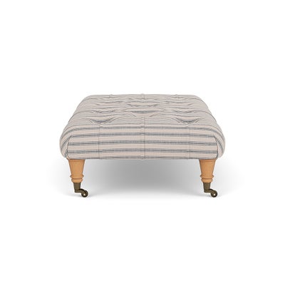 Foot Stool - Indigo - Kingham Stripe