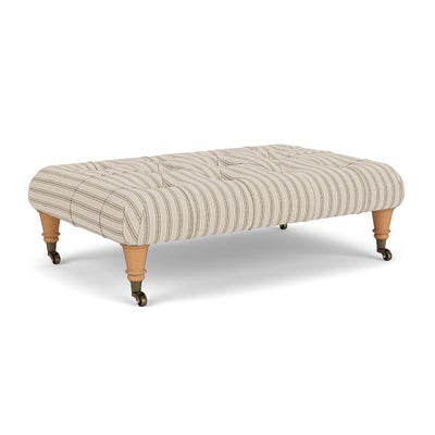 Foot Stool - Sage - Kingham Stripe
