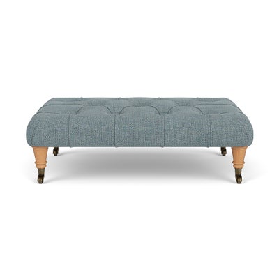 Foot Stool - Teal marl - Rustic weave