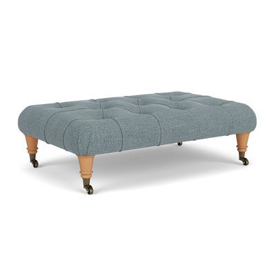 Foot Stool - Teal marl - Rustic weave
