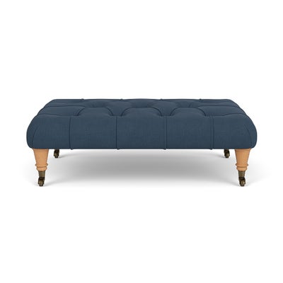 Foot Stool - Indigo - House linen mix