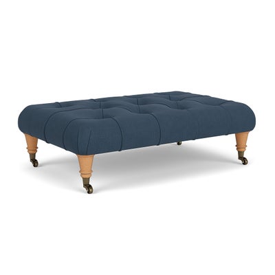 Foot Stool - Indigo - House linen mix