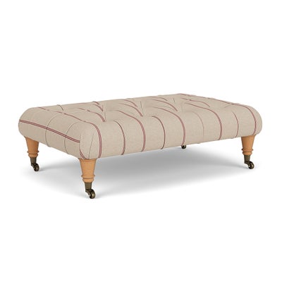 Foot Stool - Raspberry - Compton Stripe