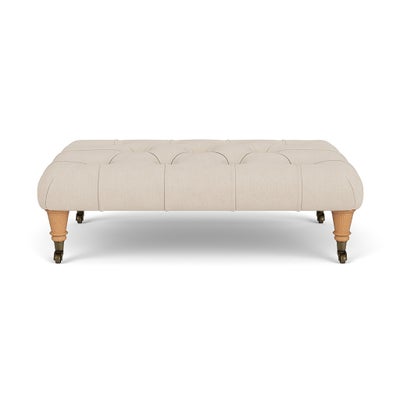 Foot Stool - Lily White - House Linen Mix