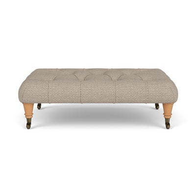 Foot Stool - Natural - Herringbone Weave