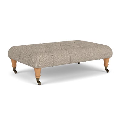 Foot Stool - Natural - Herringbone Weave