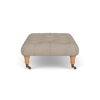 Foot Stool - Natural - Herringbone Weave