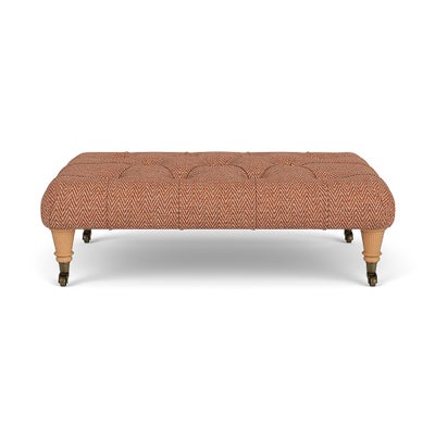 Foot Stool - Brick - Herringbone Weave