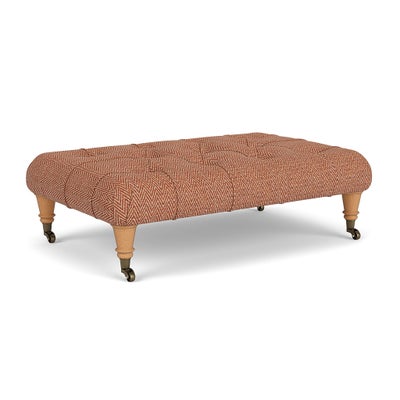 Foot Stool - Brick - Herringbone Weave