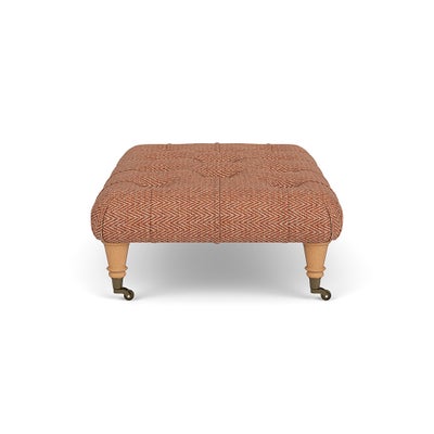 Foot Stool - Brick - Herringbone Weave