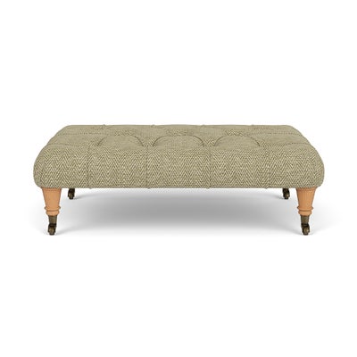 Foot Stool - Apple - Herringbone Weave