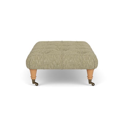 Foot Stool - Apple - Herringbone Weave