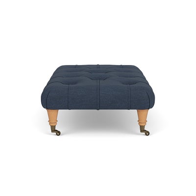 Foot Stool - Indigo - Luxury Italian Linen