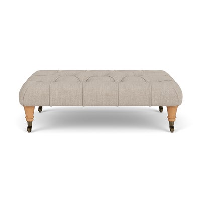 Foot Stool - Natural - Luxury Italian Linen