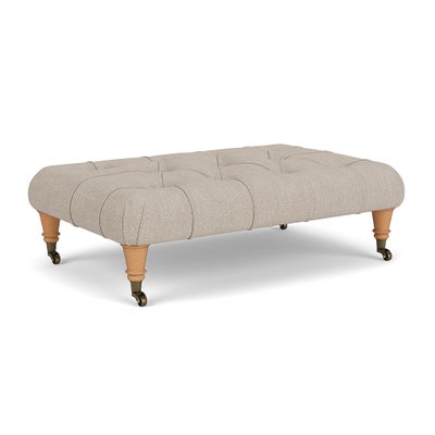 Foot Stool - Natural - Luxury Italian Linen