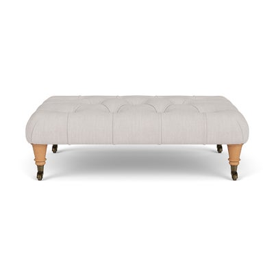 Foot Stool - Soft White - Luxury Italian Linen