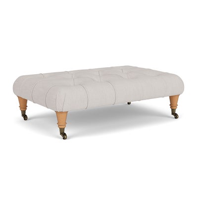 Foot Stool - Soft White - Luxury Italian Linen