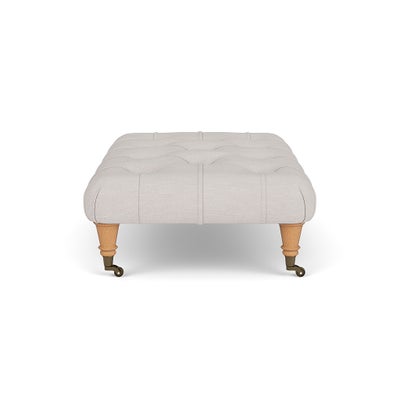 Foot Stool - Soft White - Luxury Italian Linen
