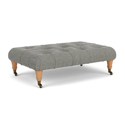 Foot Stool - Grey marl - Rustic weave