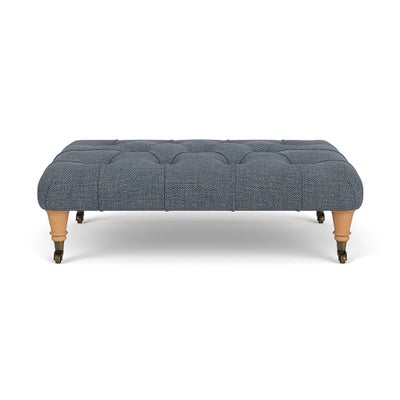 Foot Stool - Indigo - Rustic weave