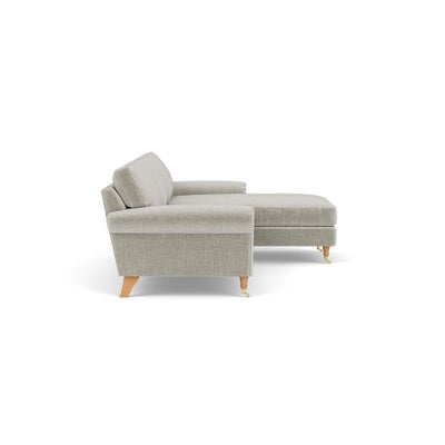 Chaise Large Right Hand - Grey Mist - Eco Chenille