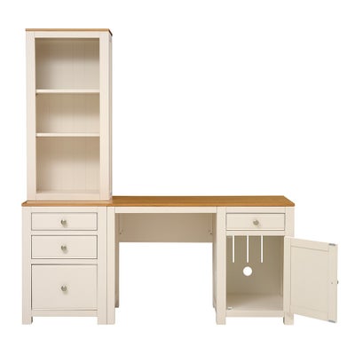 Desk with Bookcase and Filing Cabinet