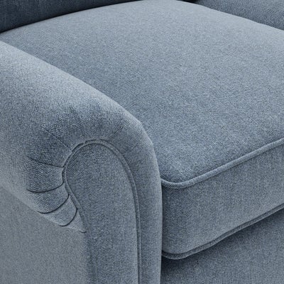 Chaise Large Right Hand - Indigo - Rustic weave