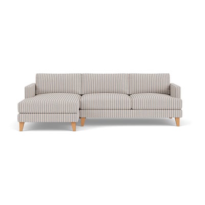 Chaise Large Left Hand - Indigo - Kingham Stripe