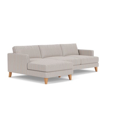 Chaise Large Left Hand - Indigo - Kingham Stripe