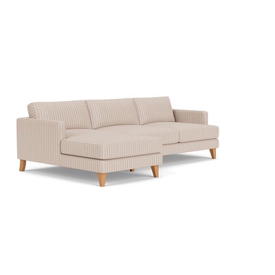 Chaise Large Left Hand - Flax - Kingham Stripe