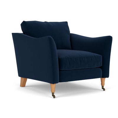 Armchair - Deep blue - Matt Velvet