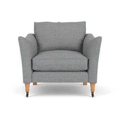 Armchair - Navy - Herringbone Weave