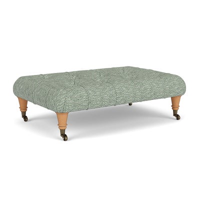 Foot Stool - Lake - Herringbone Weave