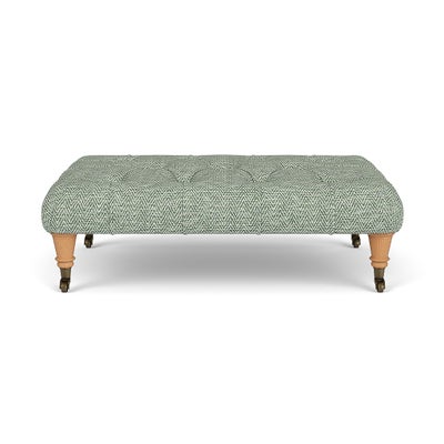Foot Stool - Lake - Herringbone Weave