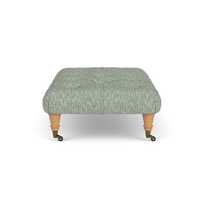 Foot Stool - Lake - Herringbone Weave