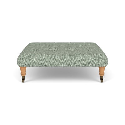 Foot Stool - Lake - Herringbone Weave