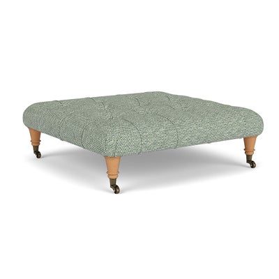 Foot Stool - Lake - Herringbone Weave