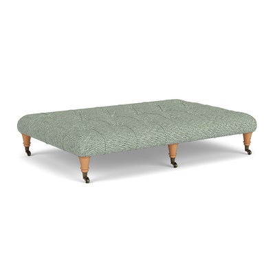 Foot Stool - Lake - Herringbone Weave