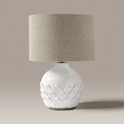 Willow White Leaf Detail Table Lamp