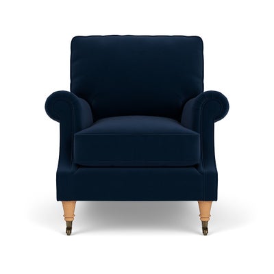 Armchair - Deep blue - Matt Velvet