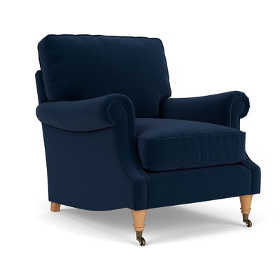 Armchair - Deep blue - Matt Velvet