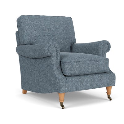 Armchair - Mid Blue - Aquaclean Oxford