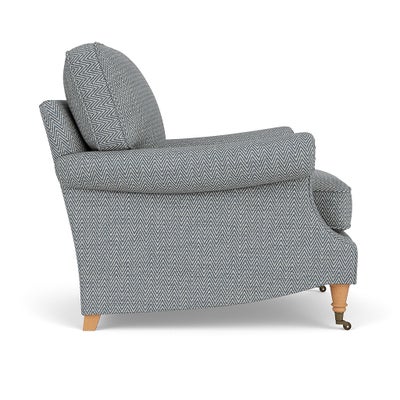 Armchair - Navy - Herringbone Weave